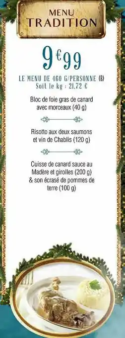 Bi1 Menu Tradition offre