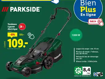 Lidl PARKSIDE® Tondeuse à gazon électrique offre