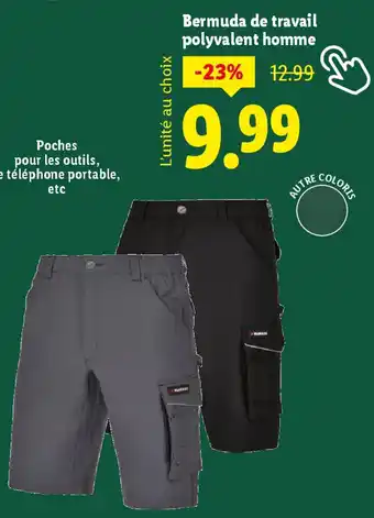 Lidl PARKSIDEⓇ Bermuda de travail polyvalent homme offre