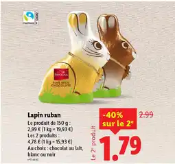 Lidl Lapin ruban offre