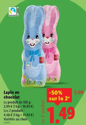 Lidl Lapin en chocolat offre