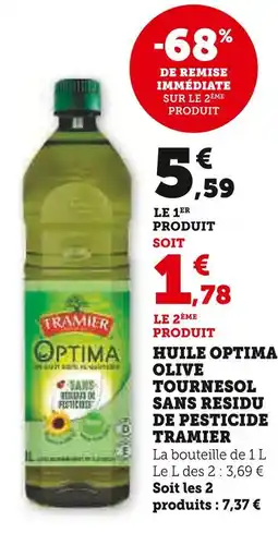 Super U TRAMIER Huile optima olive tournesol sans residu de pesticide offre