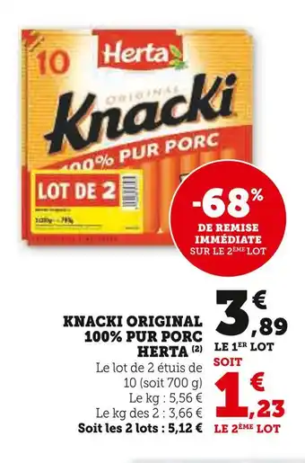 Super U HERTA Knacki original 100% pur porc offre