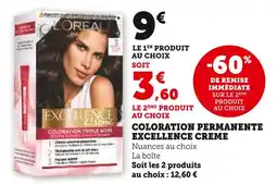 Super U L'Oreal Coloration Permanente Excellence Creme offre