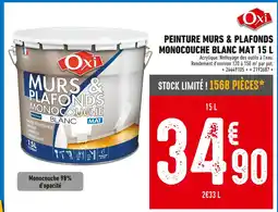 Brico Cash OXI Peinture murs & plafonds monocouche blanc mat 15 L offre