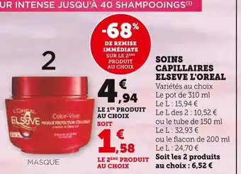 U Express ELSEVE L'OREAL Soins capillaires offre