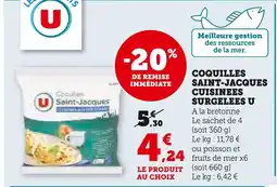 Super U U Coquilles saint-jacques cuisinees surgelées offre