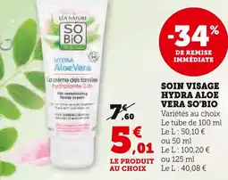 U Express So'bio Soin visage hydra Aloe Vera offre