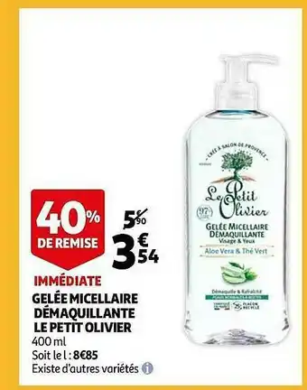 Auchan Gelée Micellaire Démaquillante Le Petit Olivier offre