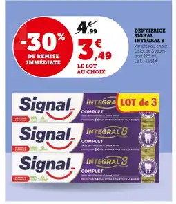 Super U SIGNAL Dentifrice Integral 8 offre