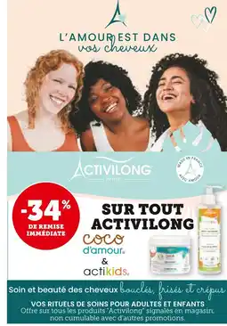 Super U Activilong -34% de remise immédiate sur tout activilong offre