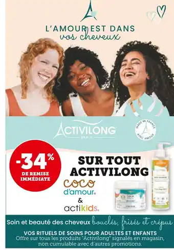 Super U Activilong -34% de remise immédiate sur tout activilong offre