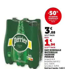 Super U Perrier Eau Minérale Naturelle Gazeuse offre