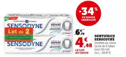 Super U SENSODYNE Dentifrice offre