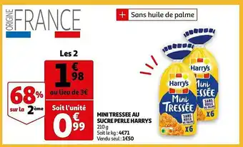 Auchan Mini Tressée Au Sucre Perlé Harrys offre