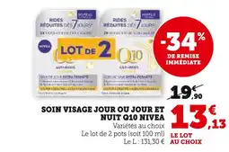 U Express Nivea Soin visage jour ou jour et nuit Q10 offre