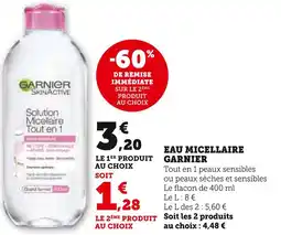 Super U Garnier Eau Micellaire offre