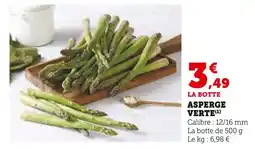 Super U Asperge Verte offre