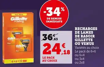 Super U GILLETTE / VENUS Recharges de lames de rasoir offre