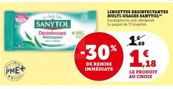 Super U Sanytol Lingettes desinfectantes multi-usages(A) offre