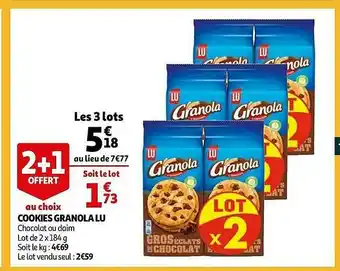 Auchan Cookies Granola Lu offre