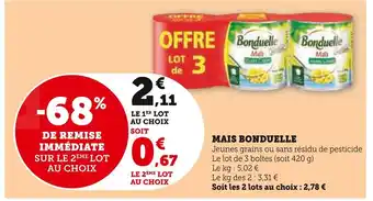 Super U Bonduelle Mais offre