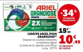 U Express Ariel LESSIVE PODS GRANDIOSE(A) offre