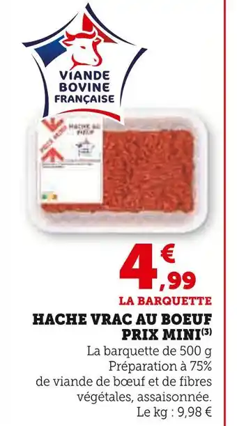 U Express Hache vrac au boeuf prix mini offre