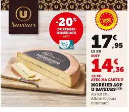 U Express U SAVEURS Morbier AOP offre