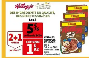 Auchan Céréales Coco Pops Kellogg's offre