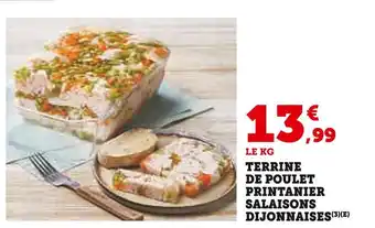 U Express SALAISONS DIJONNAISES Terrine de poulet printanier offre