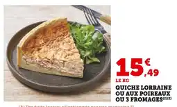 U Express Quiche lorraine ou aux poireaux ou 3 fromages offre