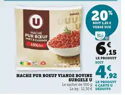 U Express U Haché pur boeuf viande bovine surgelé offre