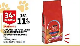 Auchan Croquettes Pour Chien Medium Ou Maxi Adulte Au Boeuf Purina One offre