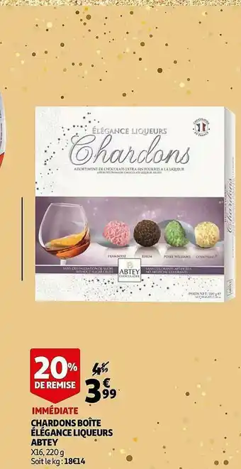 Auchan Chardons Boîte élégance Liqueurs Abtey offre