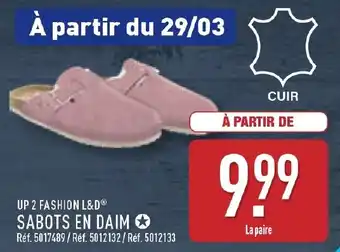 ALDI UP 2 FASHION L&DⓇ Sabots en daim offre