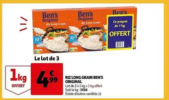 Auchan Riz Long Grain Ben's Original offre