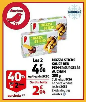 Auchan Mozza Sticks Sauce Red Pepper Surgelés Auchan offre