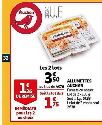 Auchan Allumettes Auchan offre