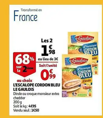 Auchan L'escalope Cordon Bleu Le Gaulois offre