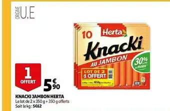 Auchan Knacki Jambon Herta offre