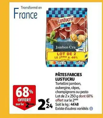Auchan Pâtes Farcies Lustucru offre