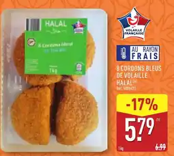 ALDI 8 cordons bleus de volaille halal offre