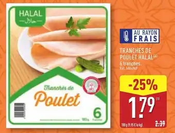 ALDI Tranchés de poulet halal offre