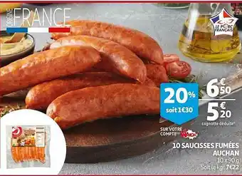 10 Saucisses Fumées Auchan