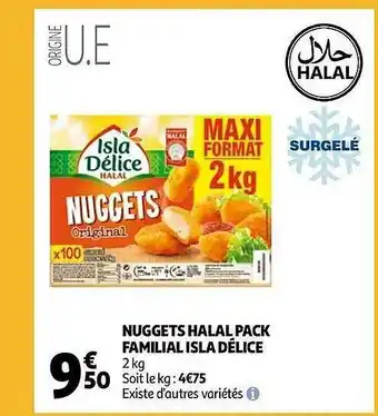 Auchan Nuggets Halal Pack Familial Isla Délice offre