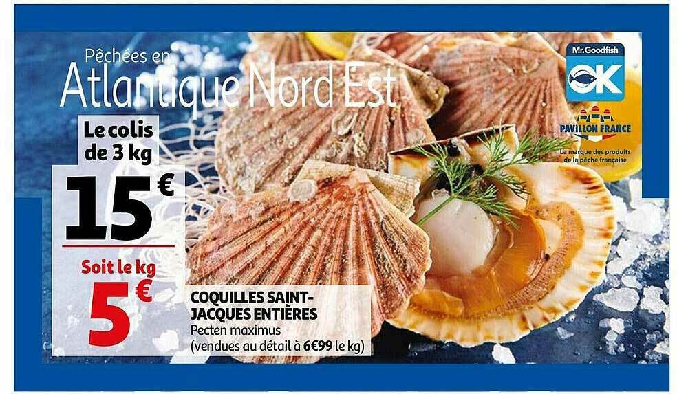 Promo Coquilles Saintjacques Entières chez Auchan