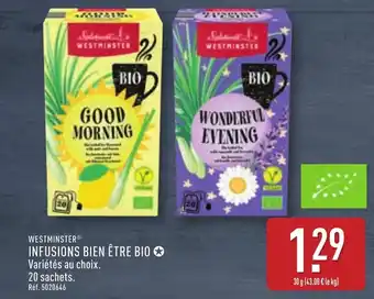 ALDI WESTMINSTER® Infusions bien être bio offre