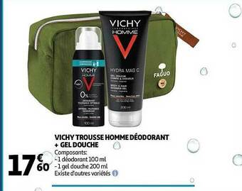 Auchan Vichy Trousse Homme Déodorant + Gel Douche offre