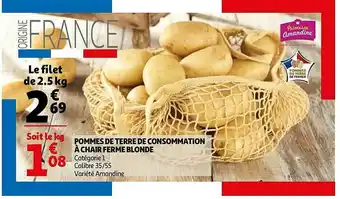 Auchan Pommes De Terre De Consommation à Chair Ferme Blonde offre